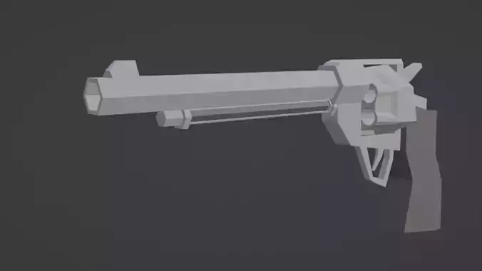 Low-poly gun revolver