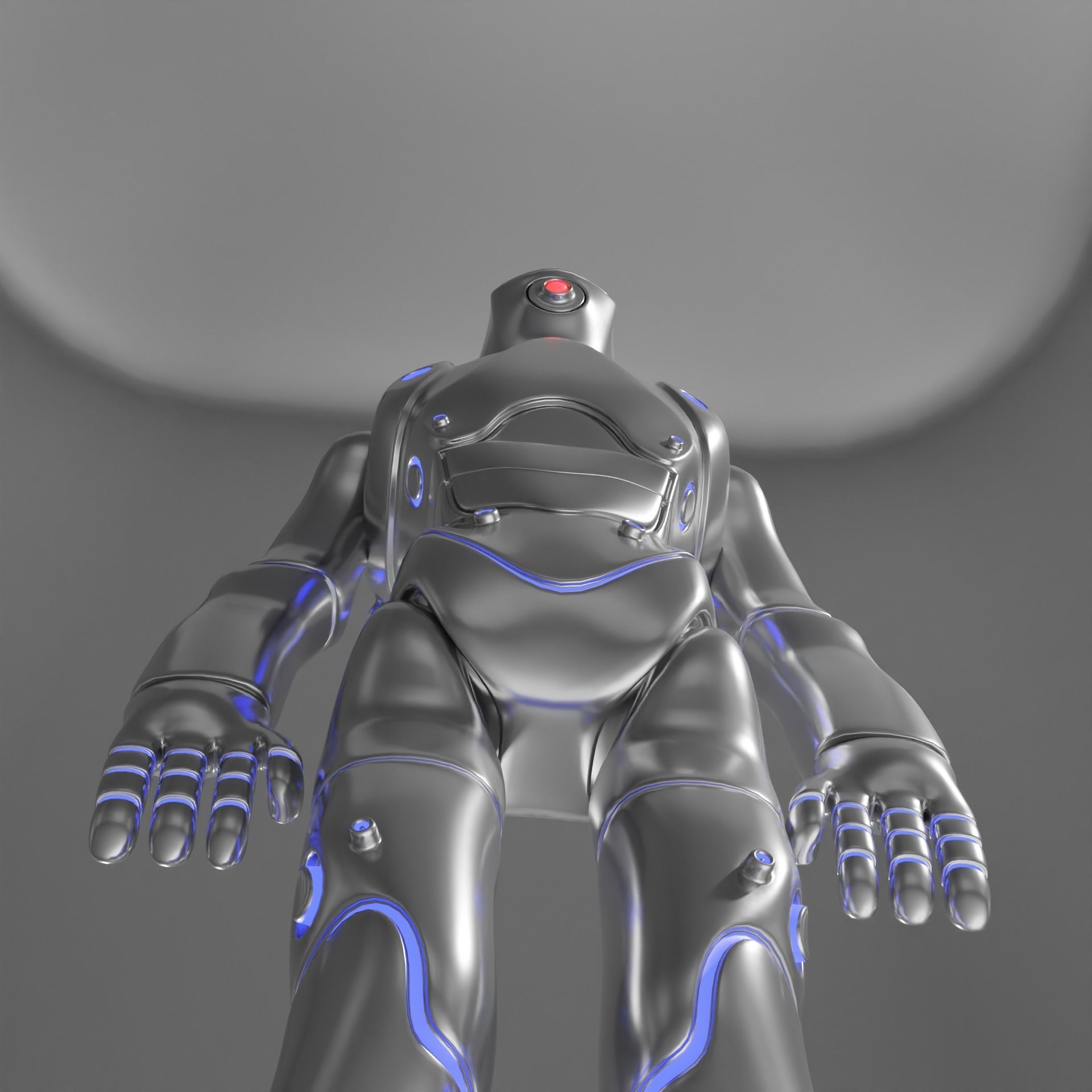 Futuristic Robot Free 3D model_5