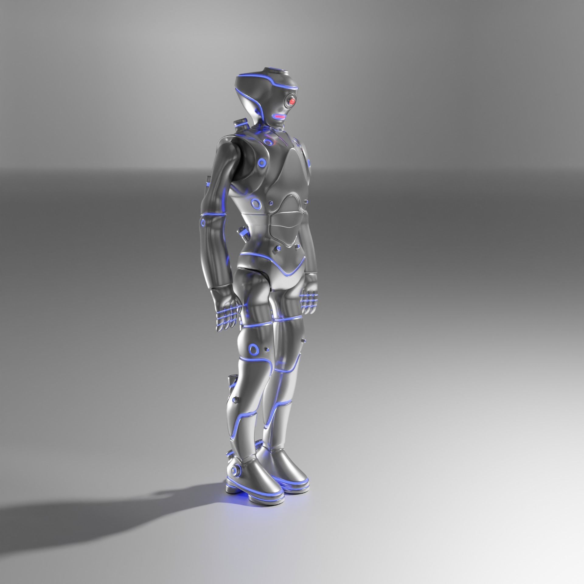 Futuristic Robot Free 3D model_14