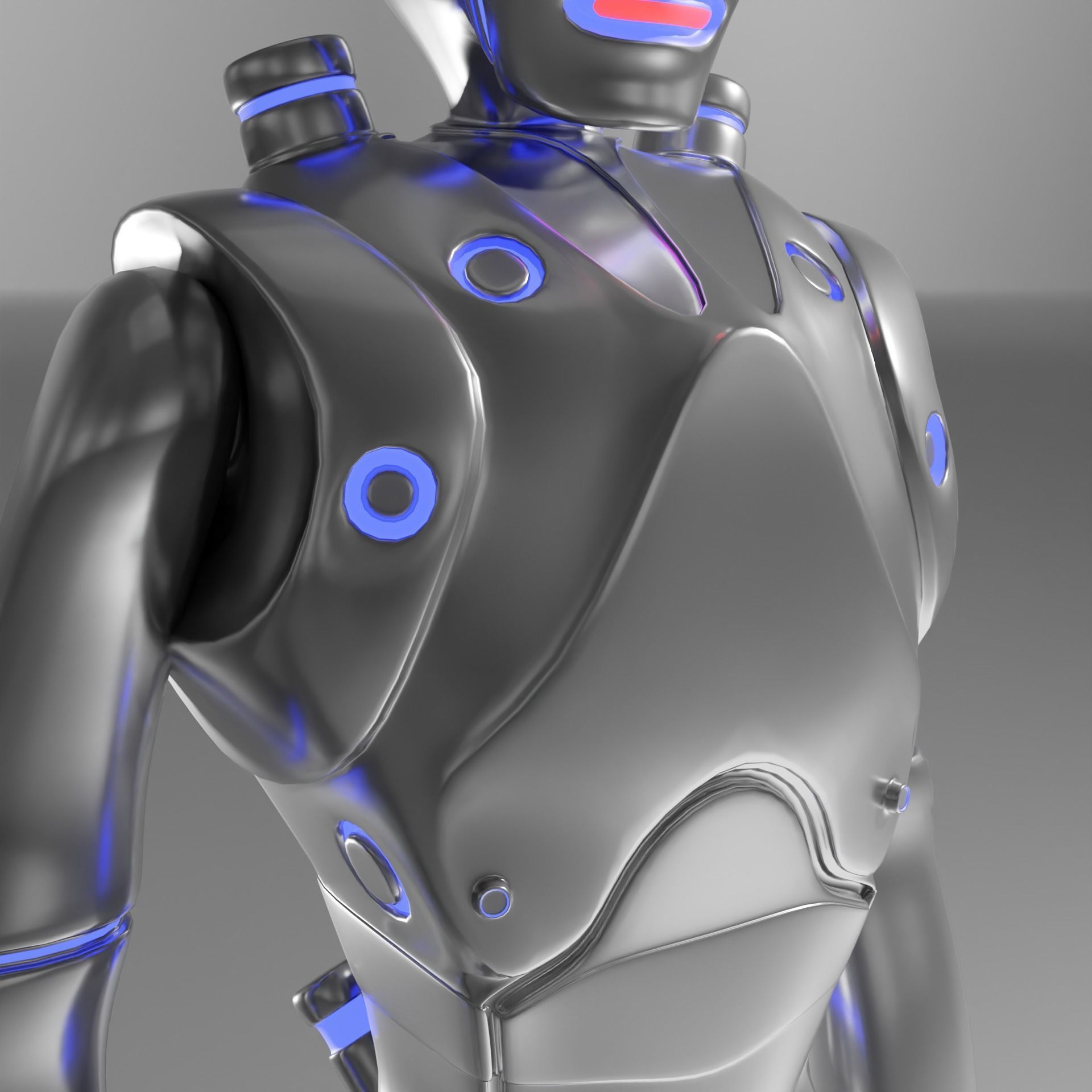 Futuristic Robot Free 3D model_3