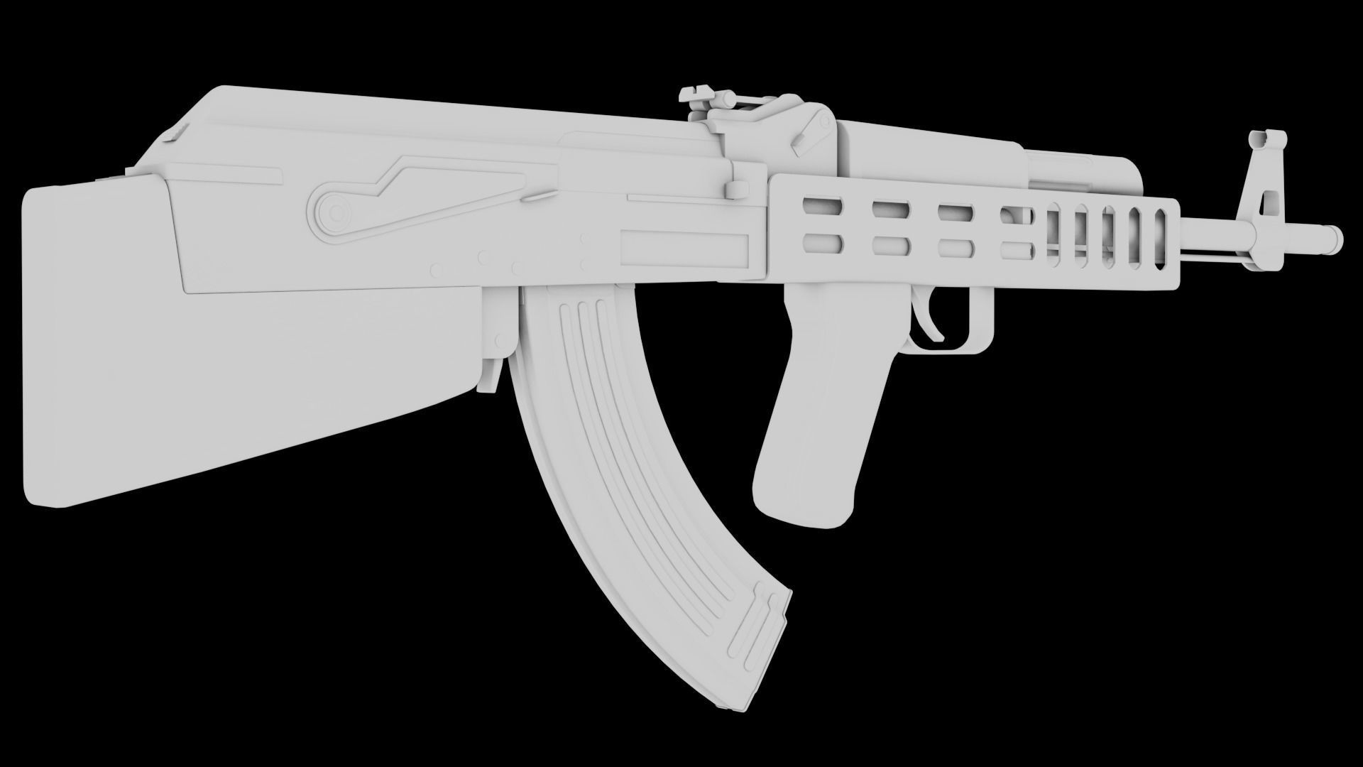 AK-47 Bullpup Low-poly 3D model_10