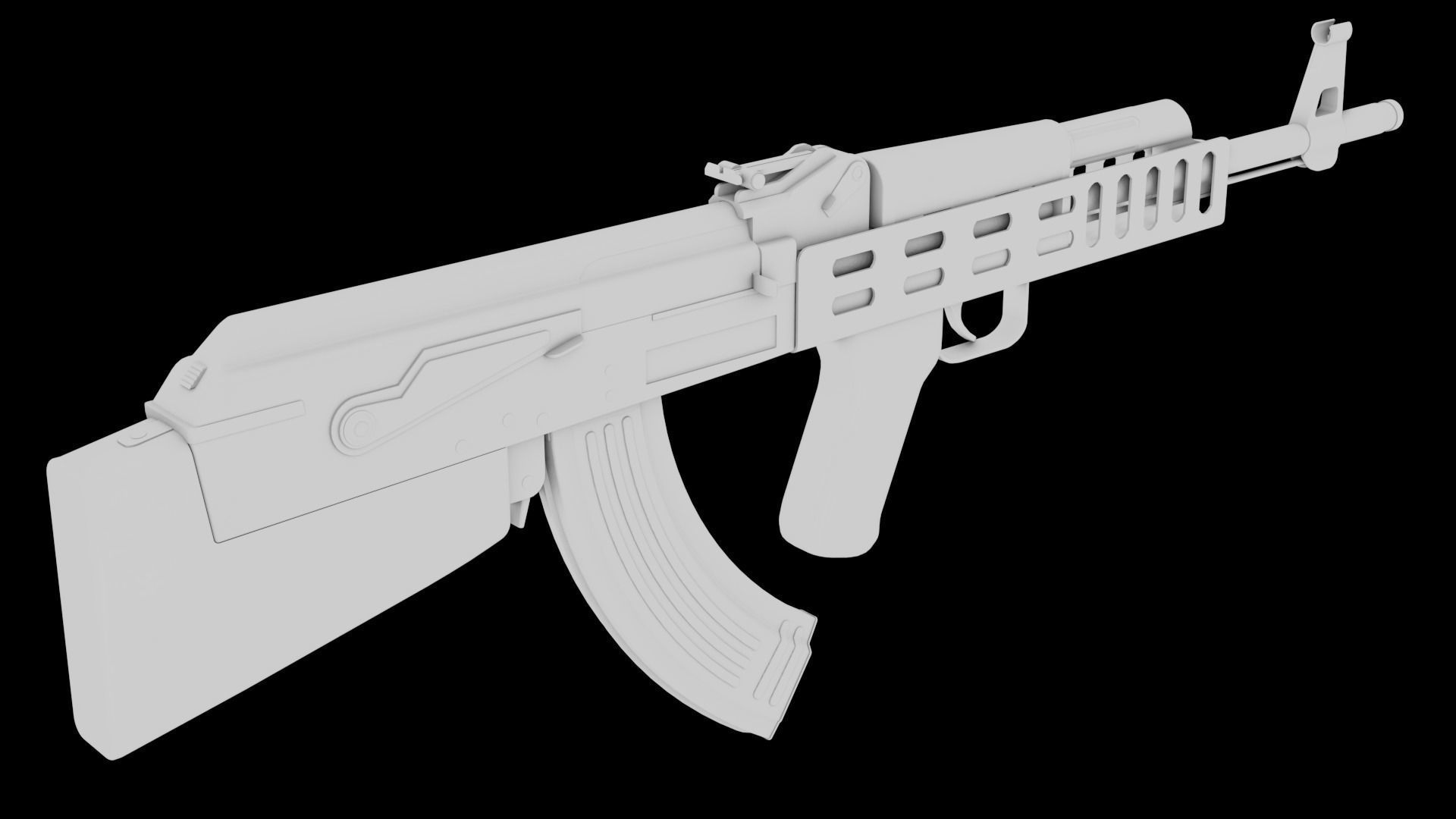 AK-47 Bullpup Low-poly 3D model_11