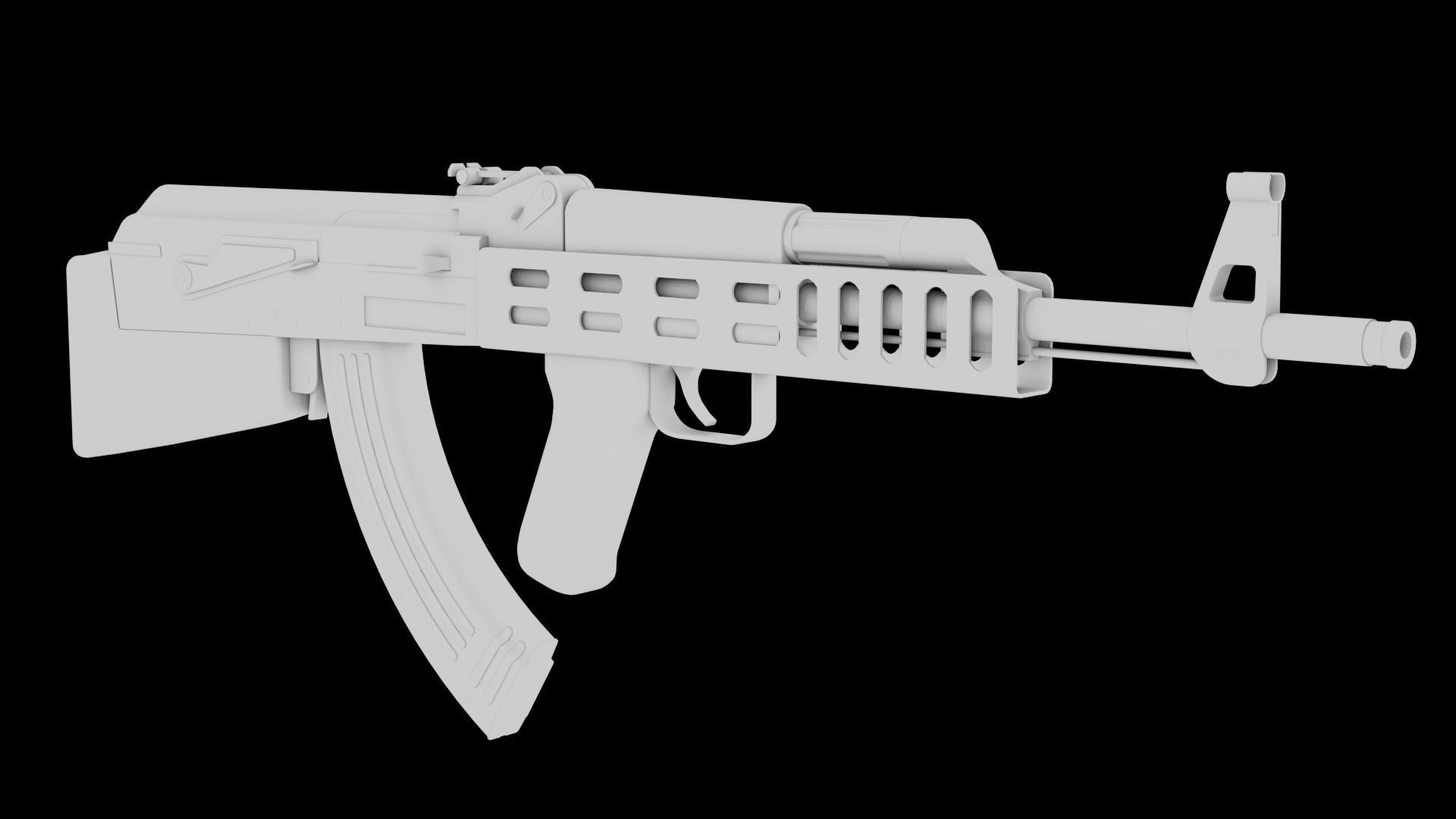 AK-47 Bullpup Low-poly 3D model_8