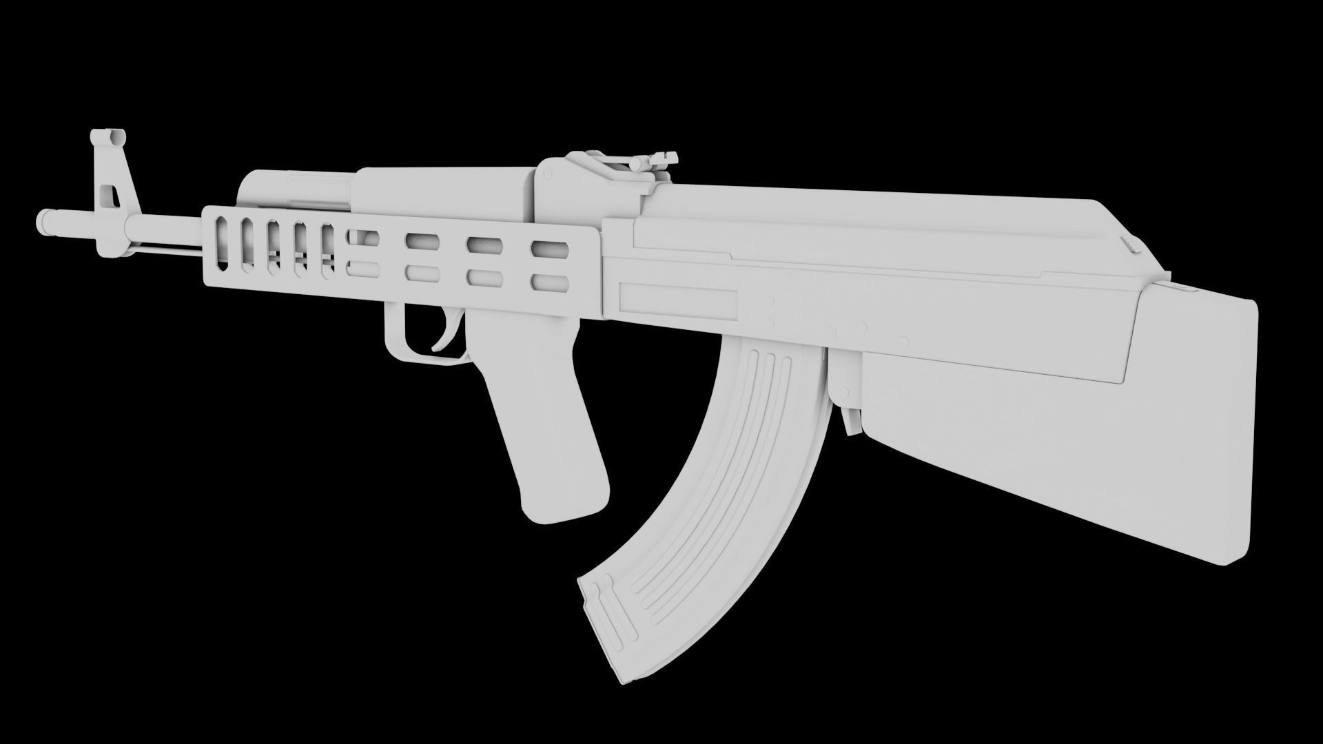 AK-47 Bullpup Low-poly 3D model_12