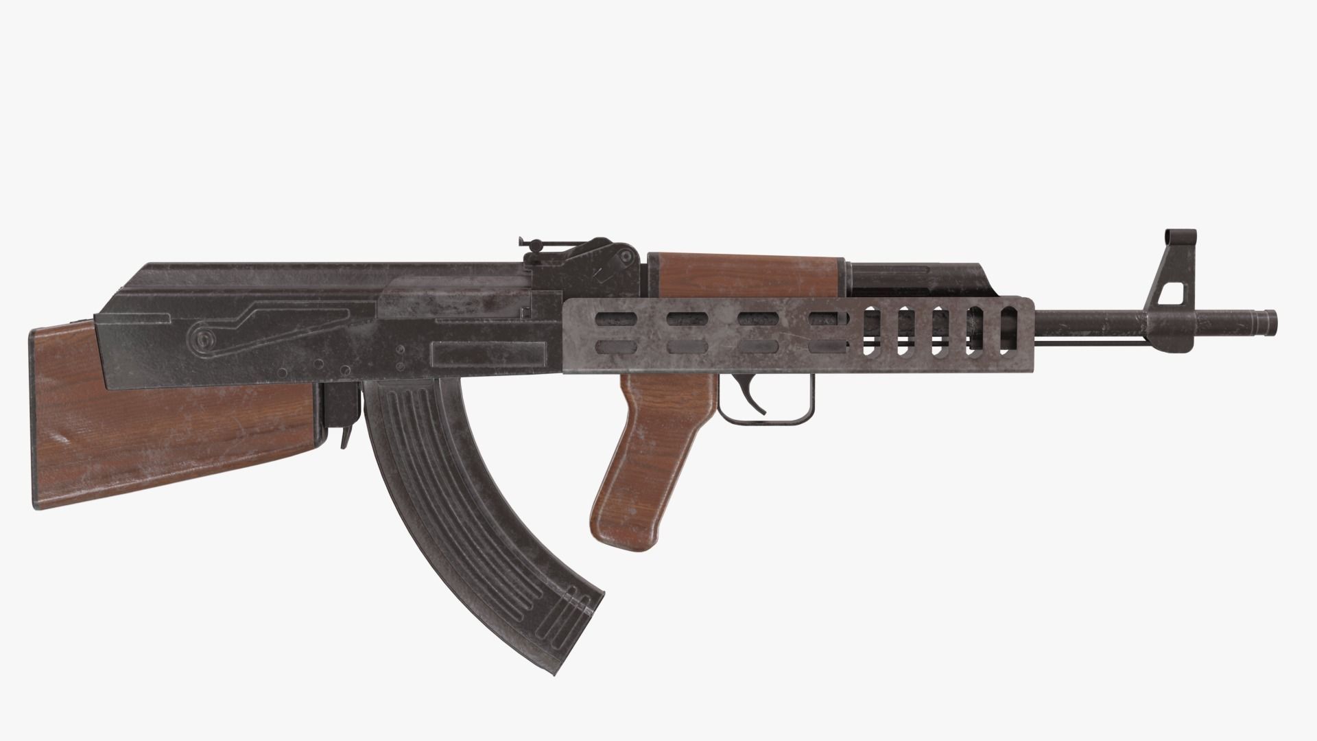 AK-47 Bullpup Low-poly 3D model_1