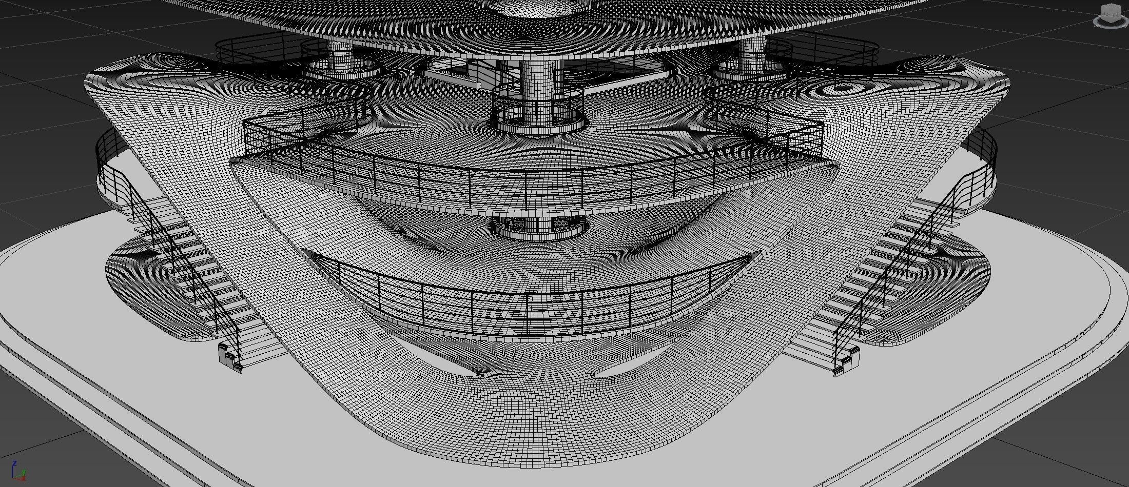 Futuristic Parametric Sci-Fi Exhibition Pavilion Architecture 3D model_16