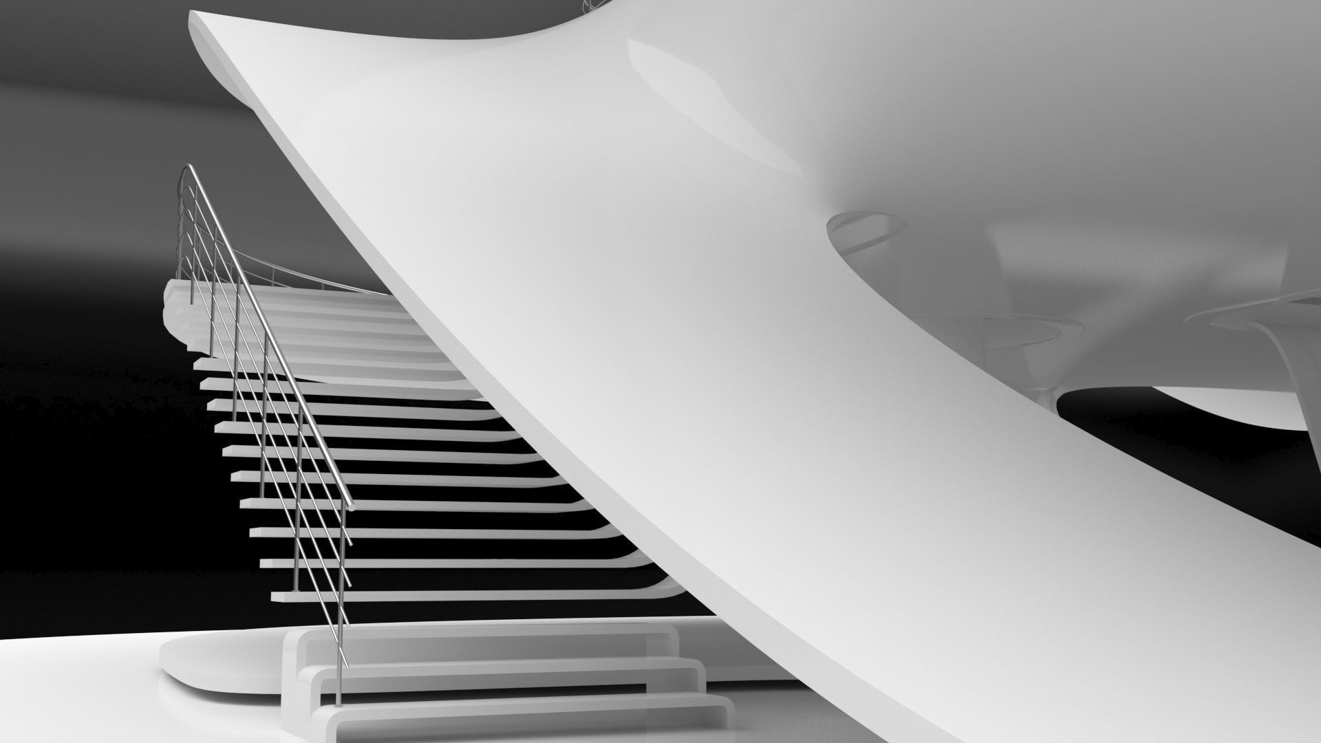 Futuristic Parametric Sci-Fi Exhibition Pavilion Architecture 3D model_12