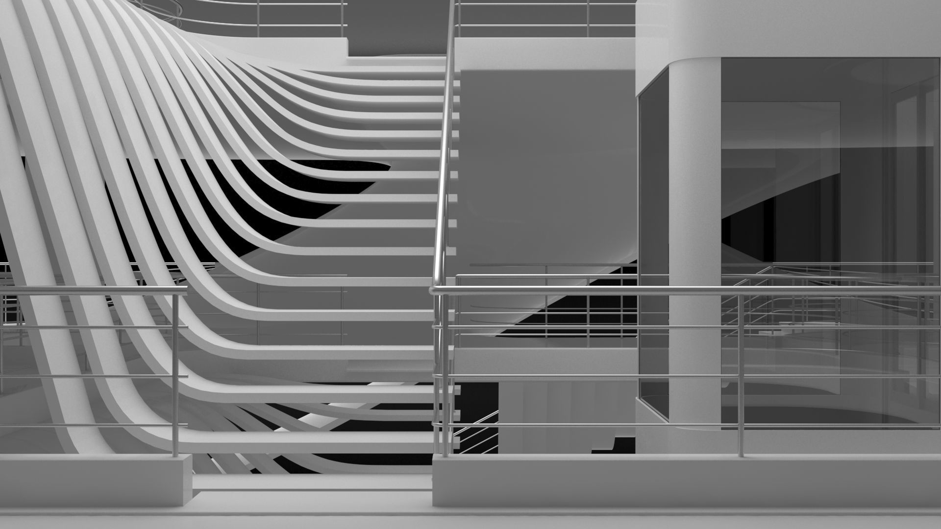 Futuristic Parametric Sci-Fi Exhibition Pavilion Architecture 3D model_9