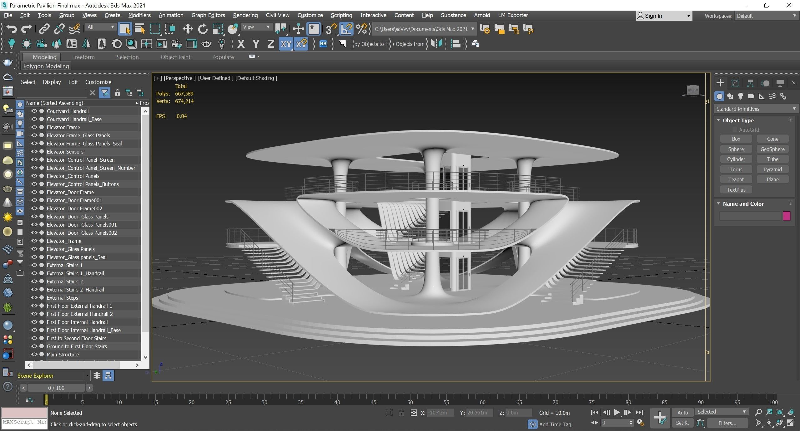 Futuristic Parametric Sci-Fi Exhibition Pavilion Architecture 3D model_26