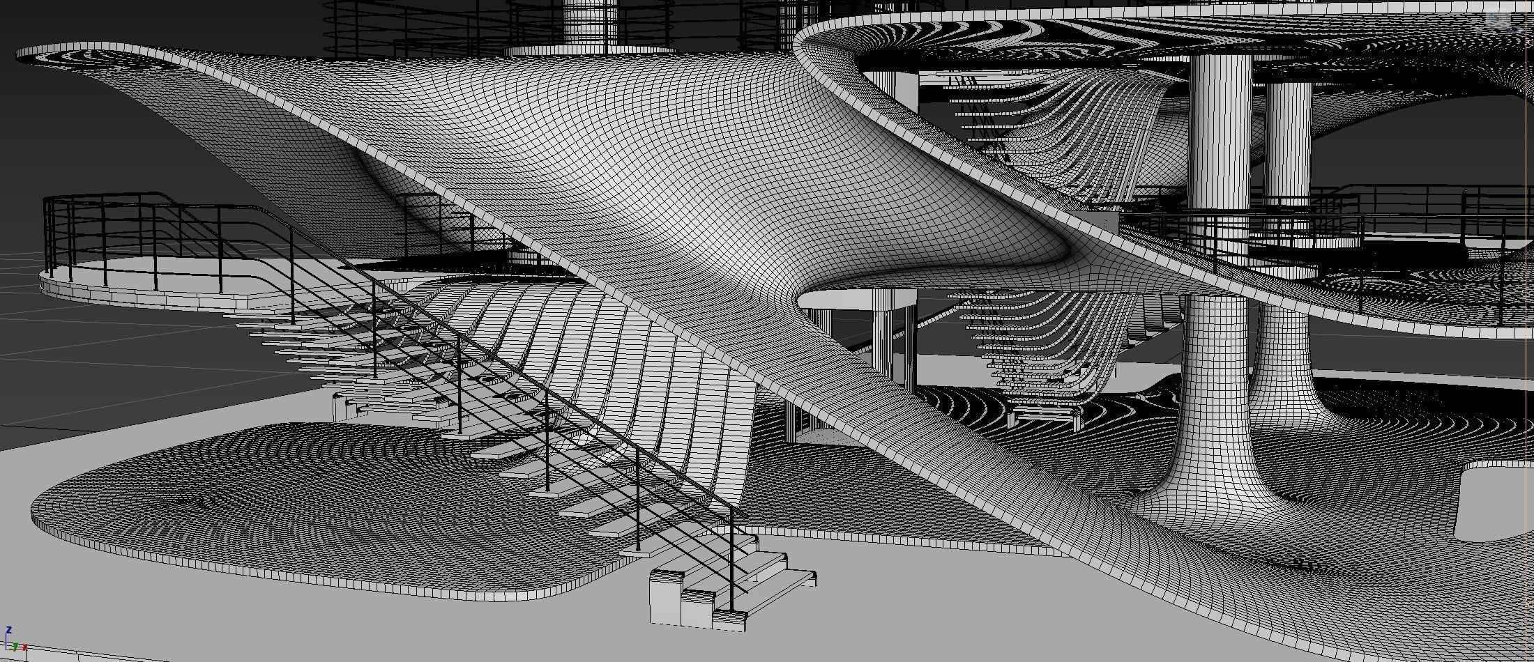 Futuristic Parametric Sci-Fi Exhibition Pavilion Architecture 3D model_17