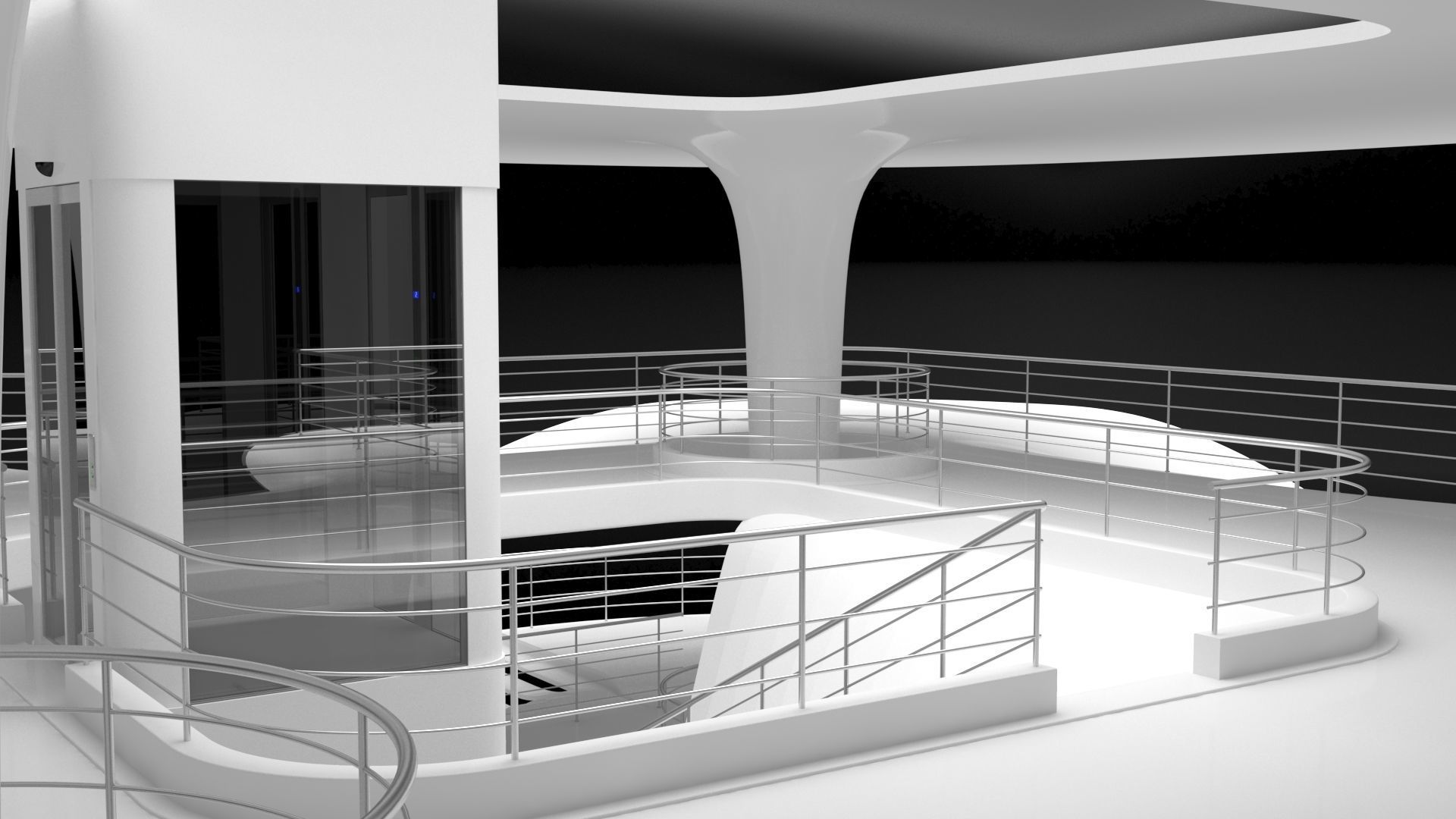 Futuristic Parametric Sci-Fi Exhibition Pavilion Architecture 3D model_13