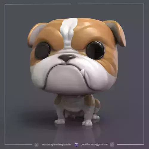 BULLDOG FUNKO POP DOG CUSTOM PETS 3D print model
