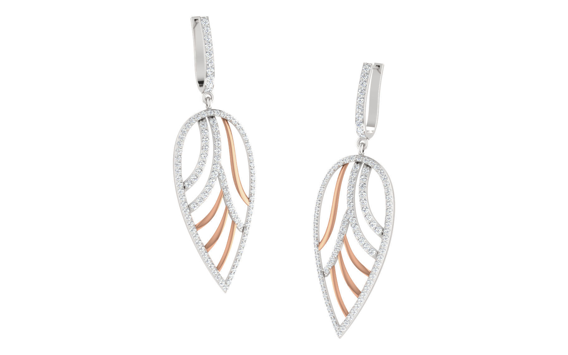 Women Drop earrings 3dm render detail 3D print model_2