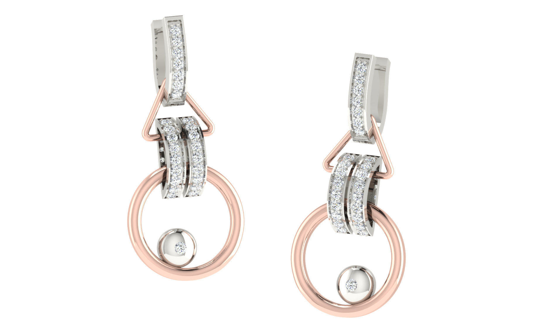 Women Drop earrings 3dm render detail 3D print model_2