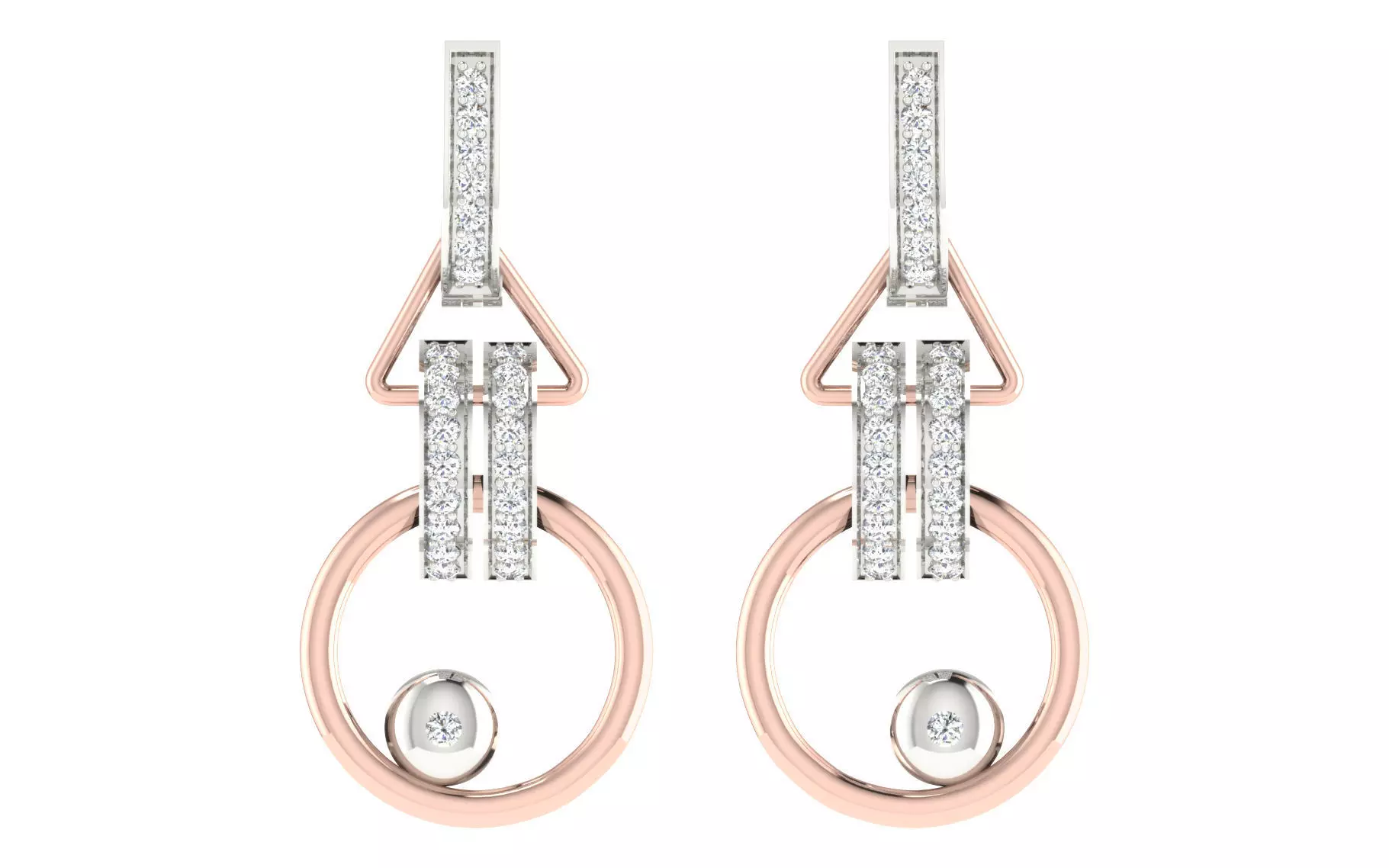 Women Drop earrings 3dm render detail 3D print model_0