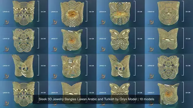 Bangles Turkish Arabic Fancy 3d Model Jewelry Onyx Models