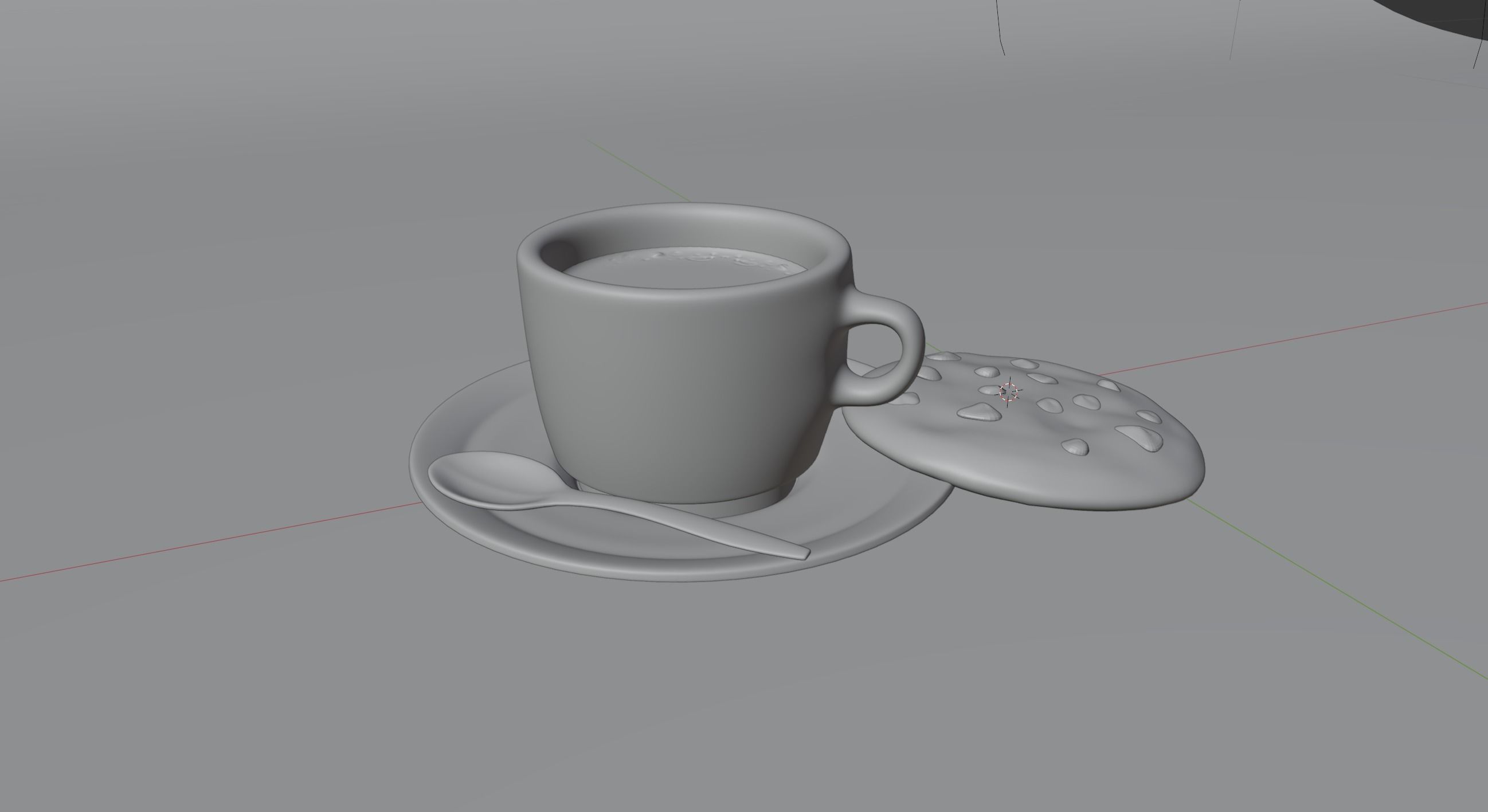 Coffee Cup with Cookie 3D model_4