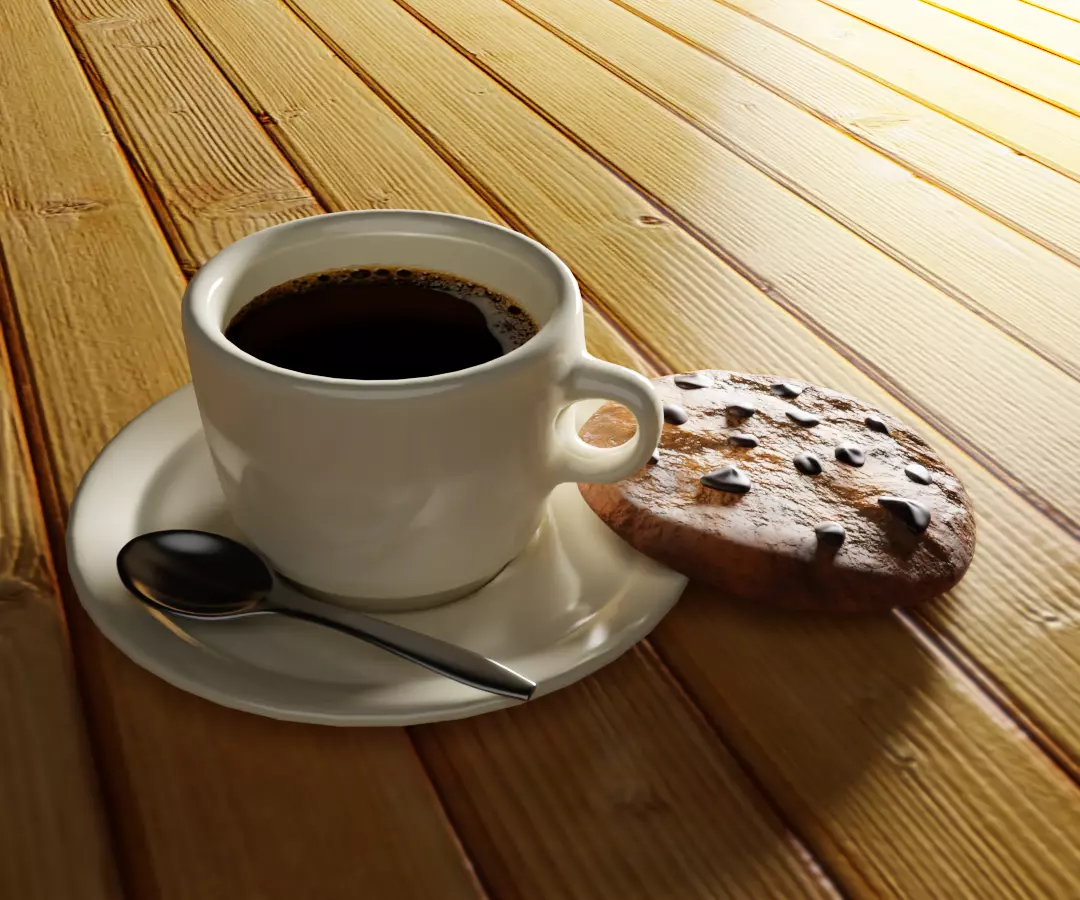 Coffee Cup with Cookie 3D model_0