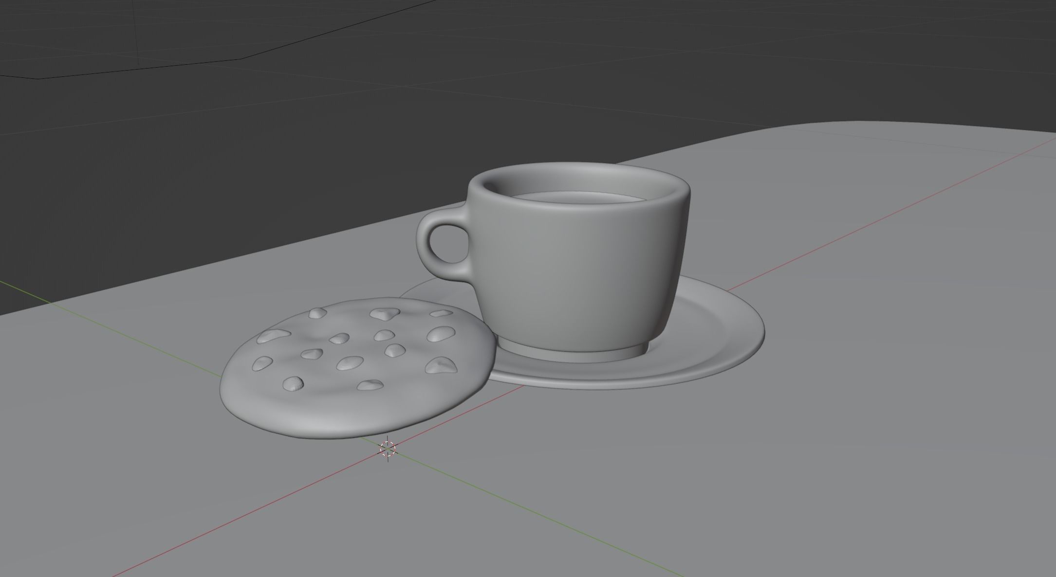 Coffee Cup with Cookie 3D model_5