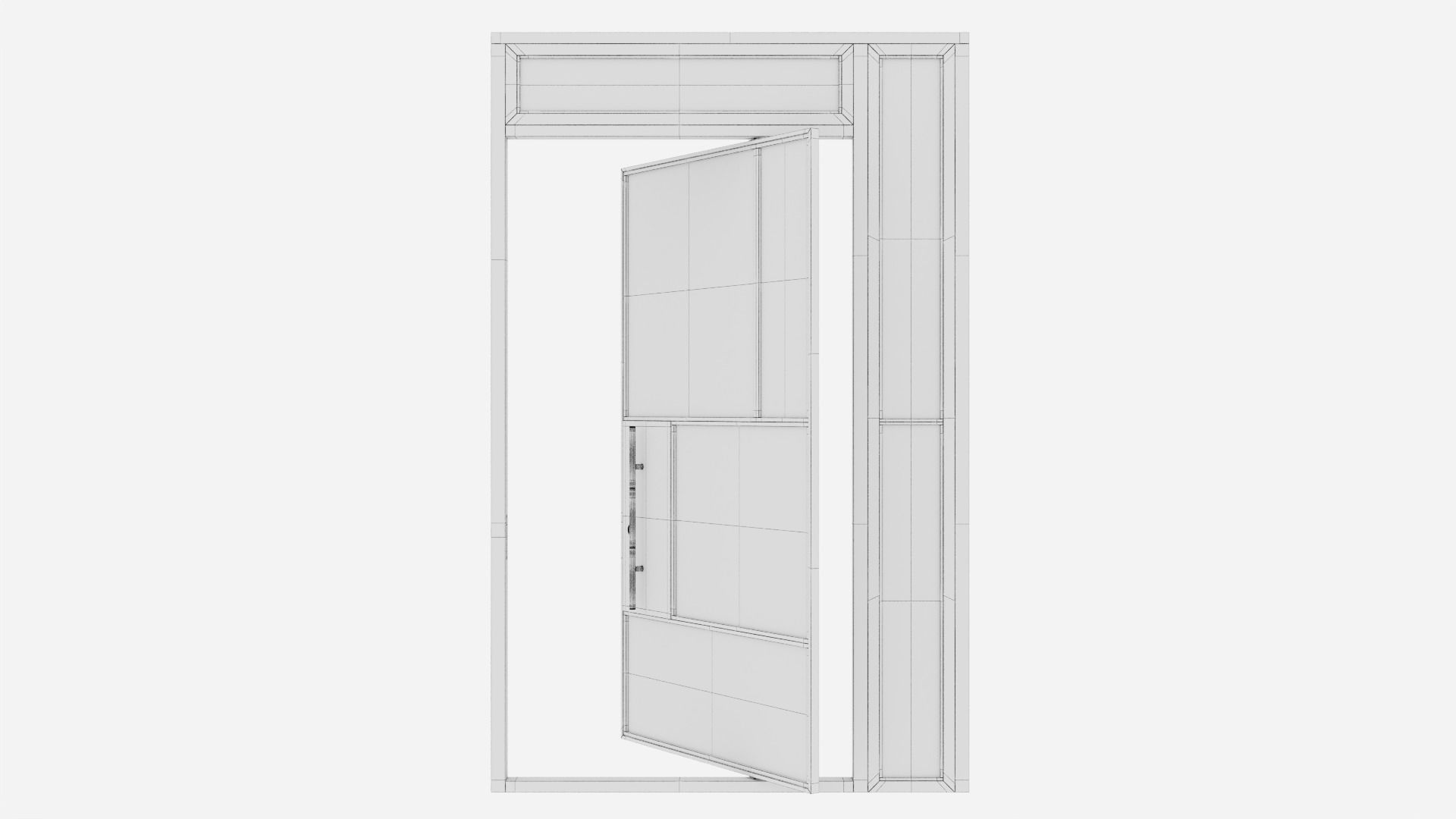 Aluminium door 183 3D model_6