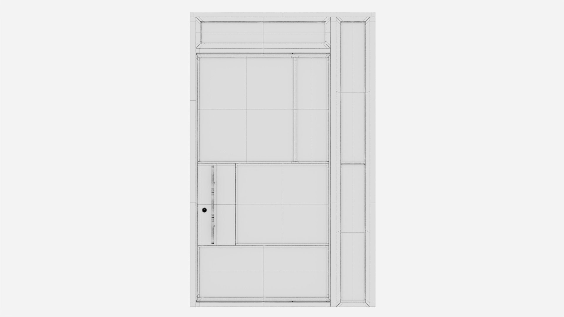 Aluminium door 183 3D model_5