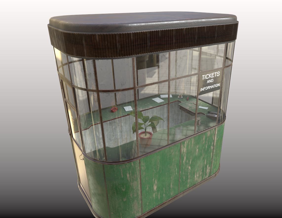 Ticket - Information Booth 3D model_7