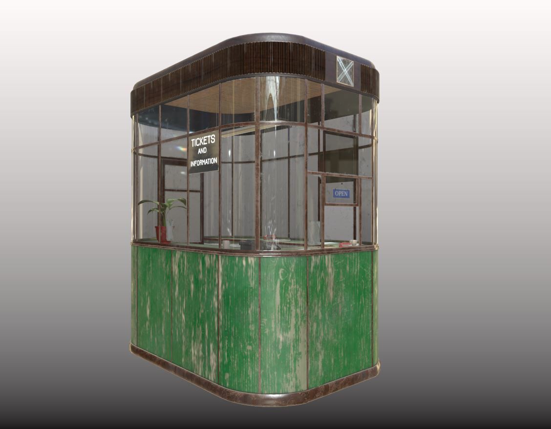 Ticket - Information Booth 3D model_1