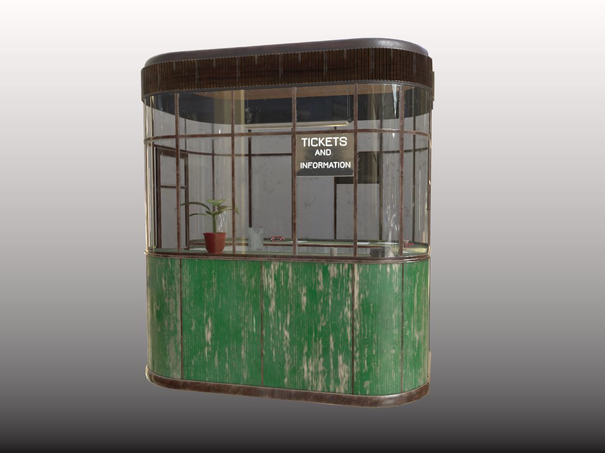 Ticket - Information Booth 3D model_4