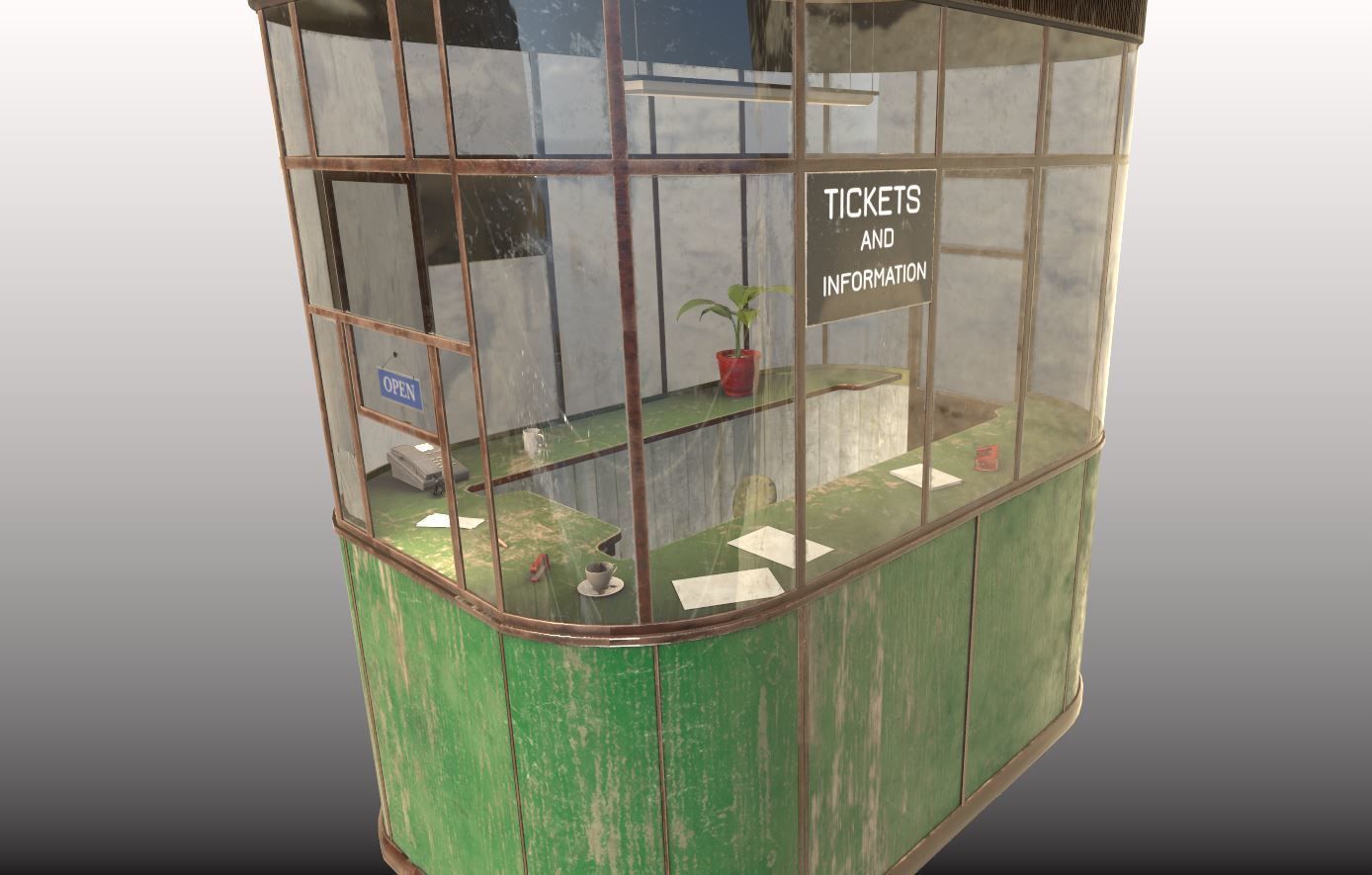 Ticket - Information Booth 3D model_9