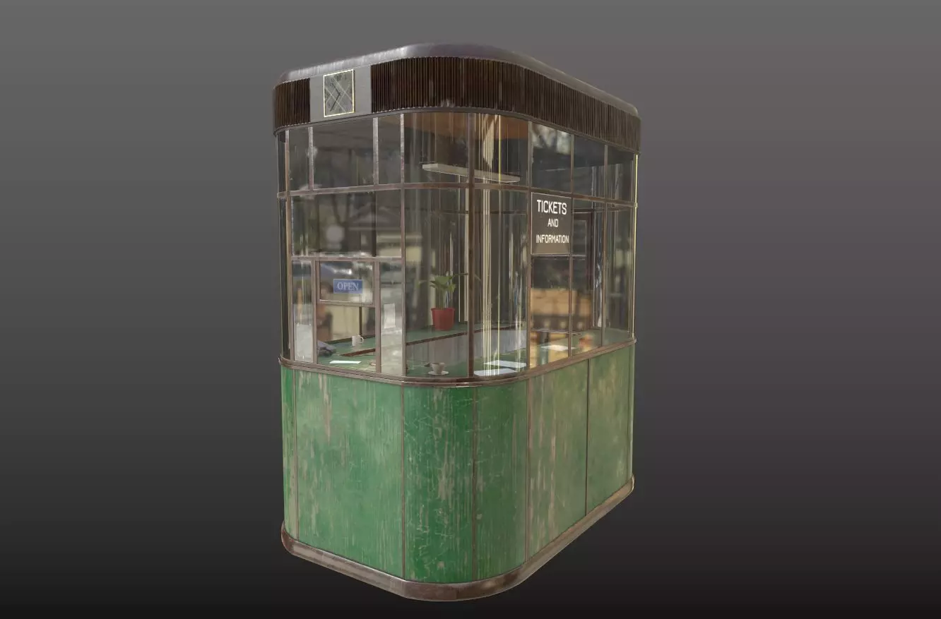 Ticket - Information Booth 3D model_0