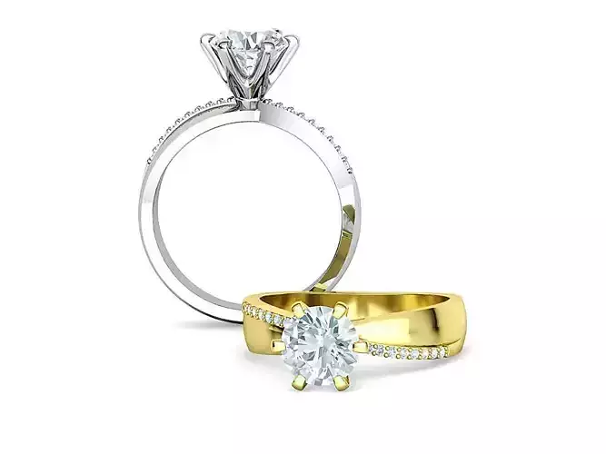 7mm Solitaire Engagement Ring 6 claw head 3dmodel