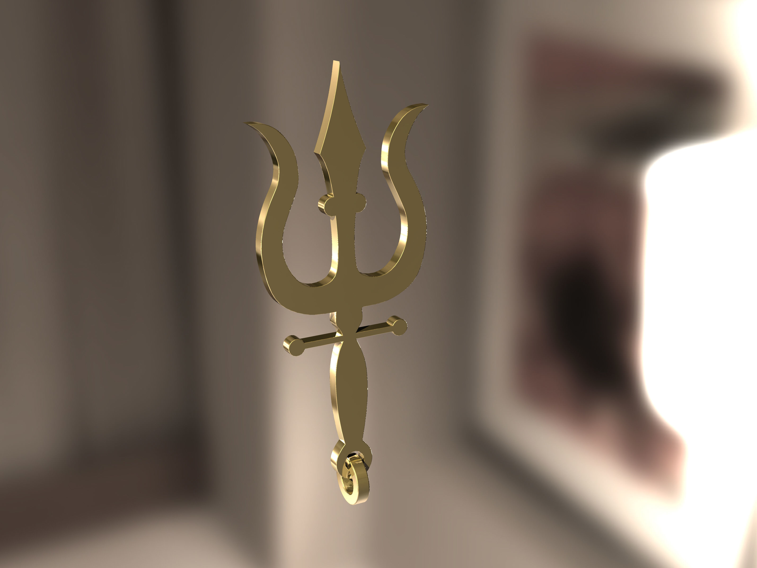 Poseidon trident 3D print model_4