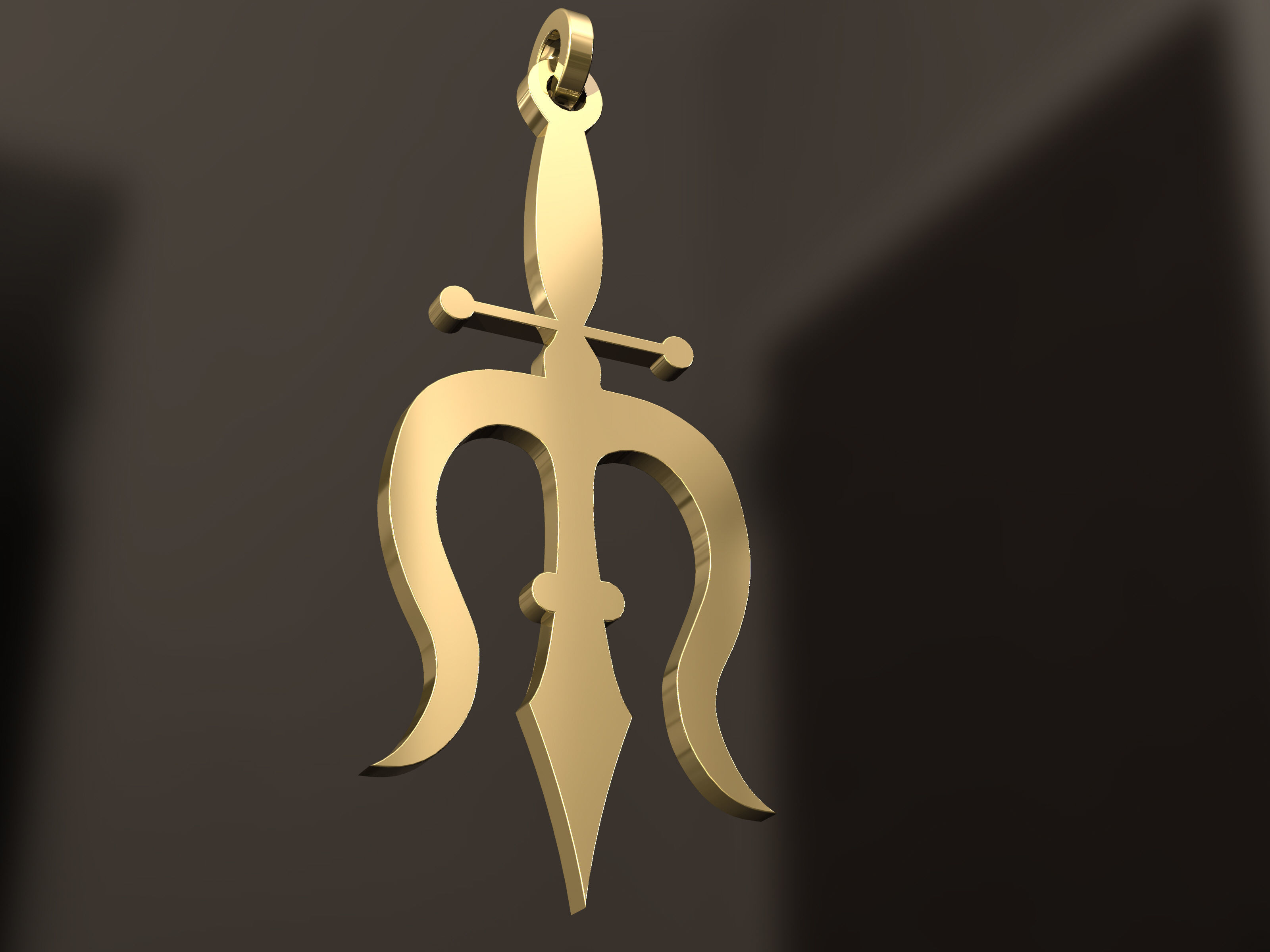 Poseidon trident 3D print model_2