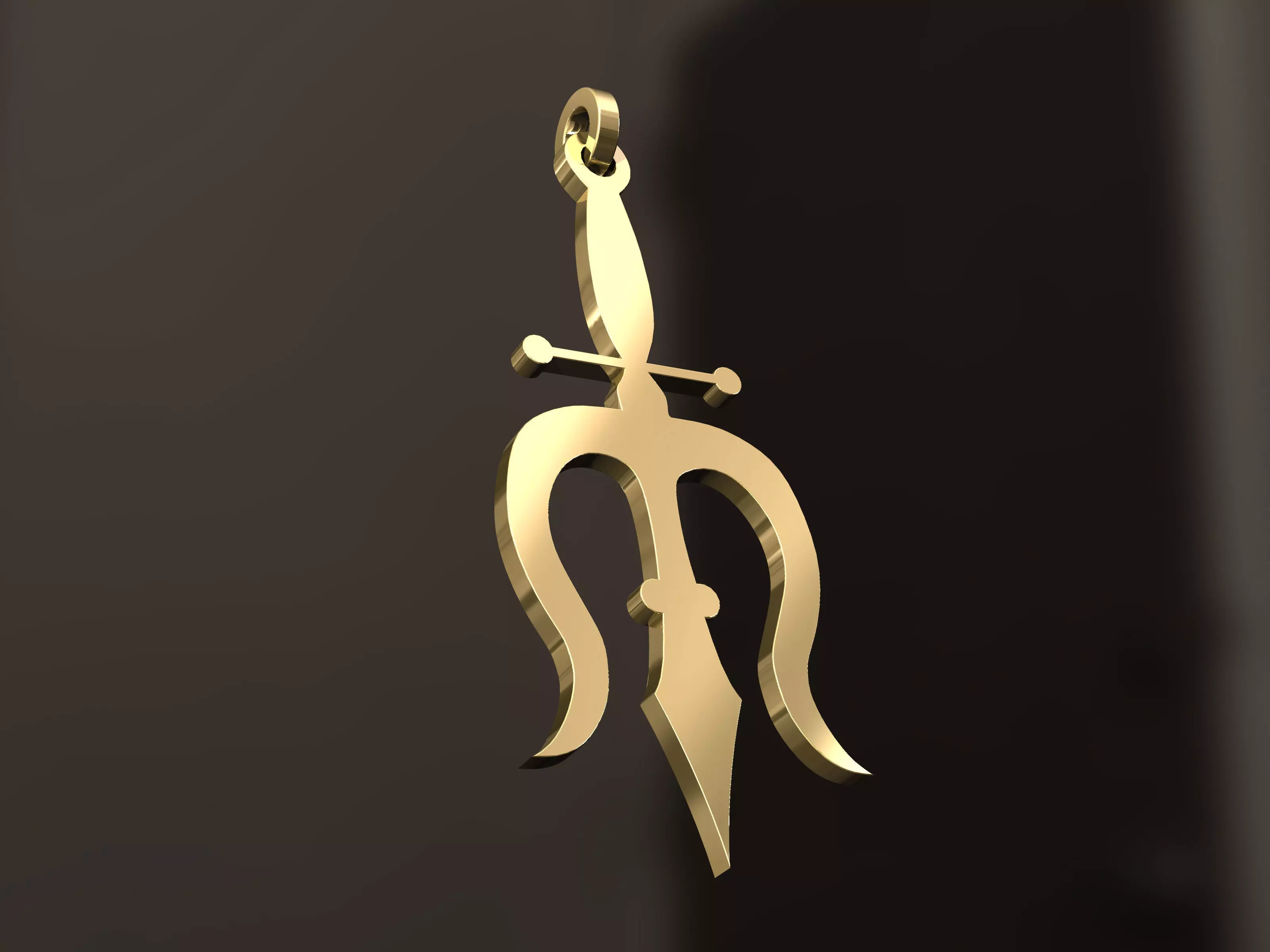 Poseidon trident 3D print model_0