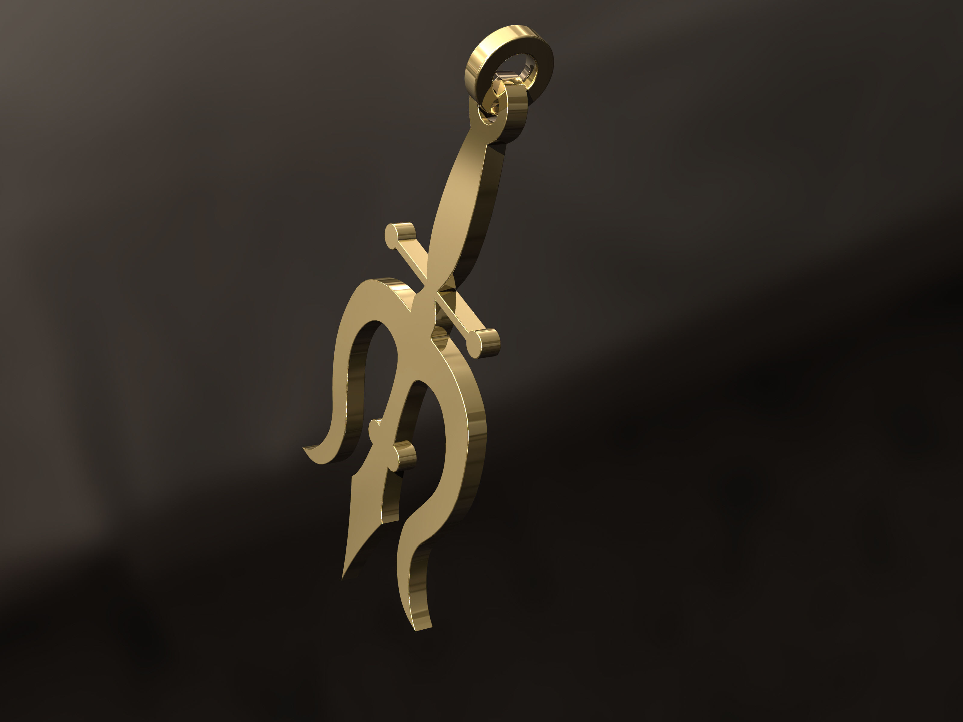 Poseidon trident 3D print model_1