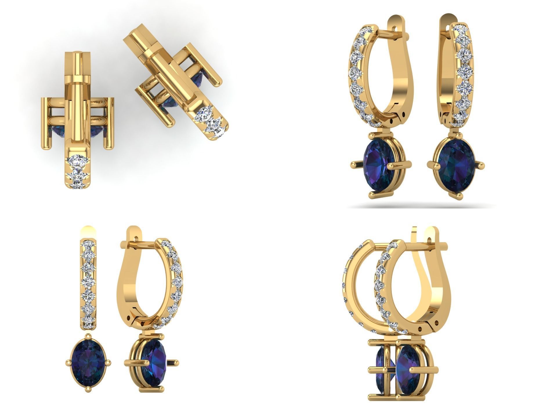 Earrings kt10 3D print model_4