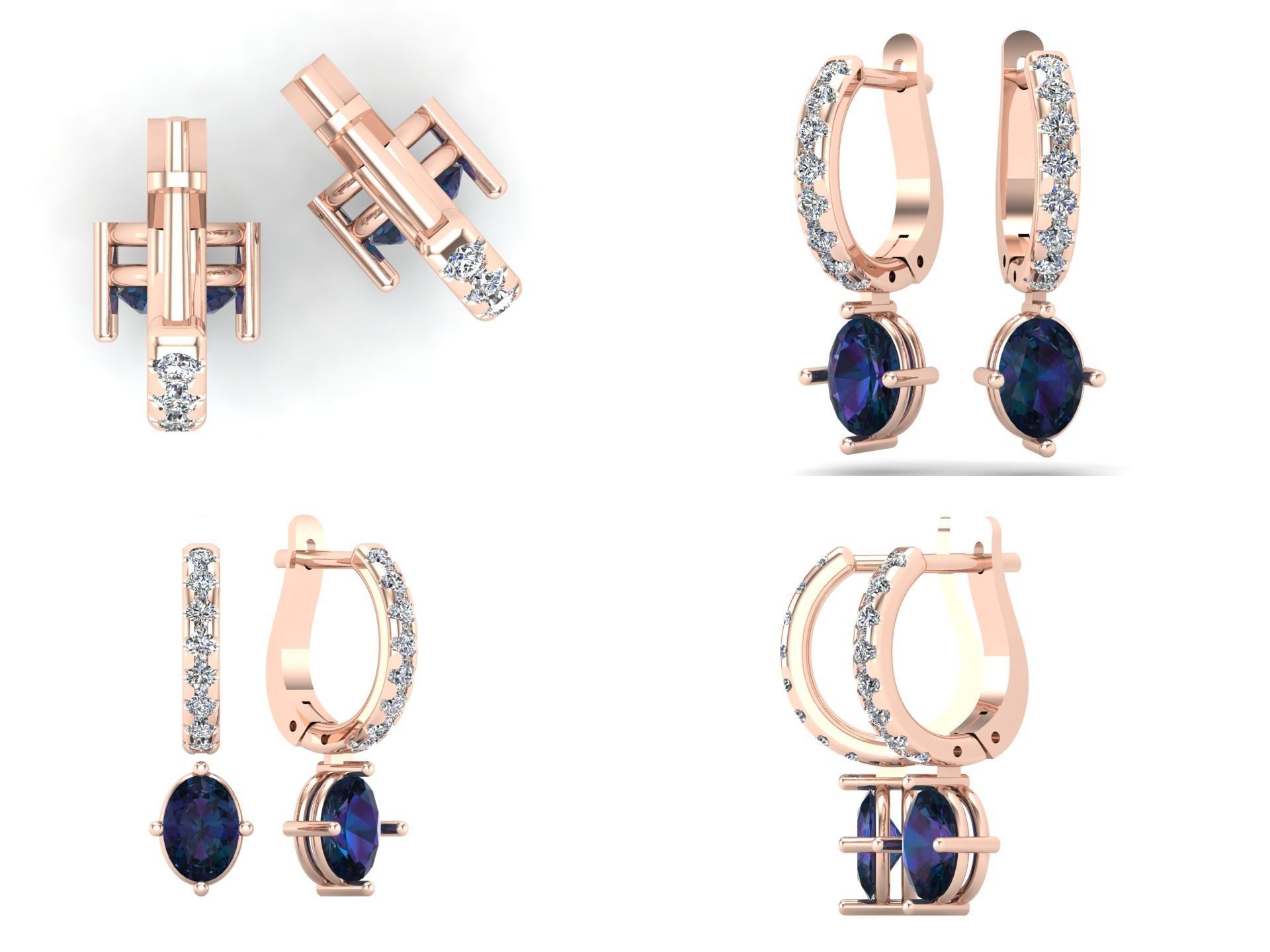 Earrings kt10 3D print model_5