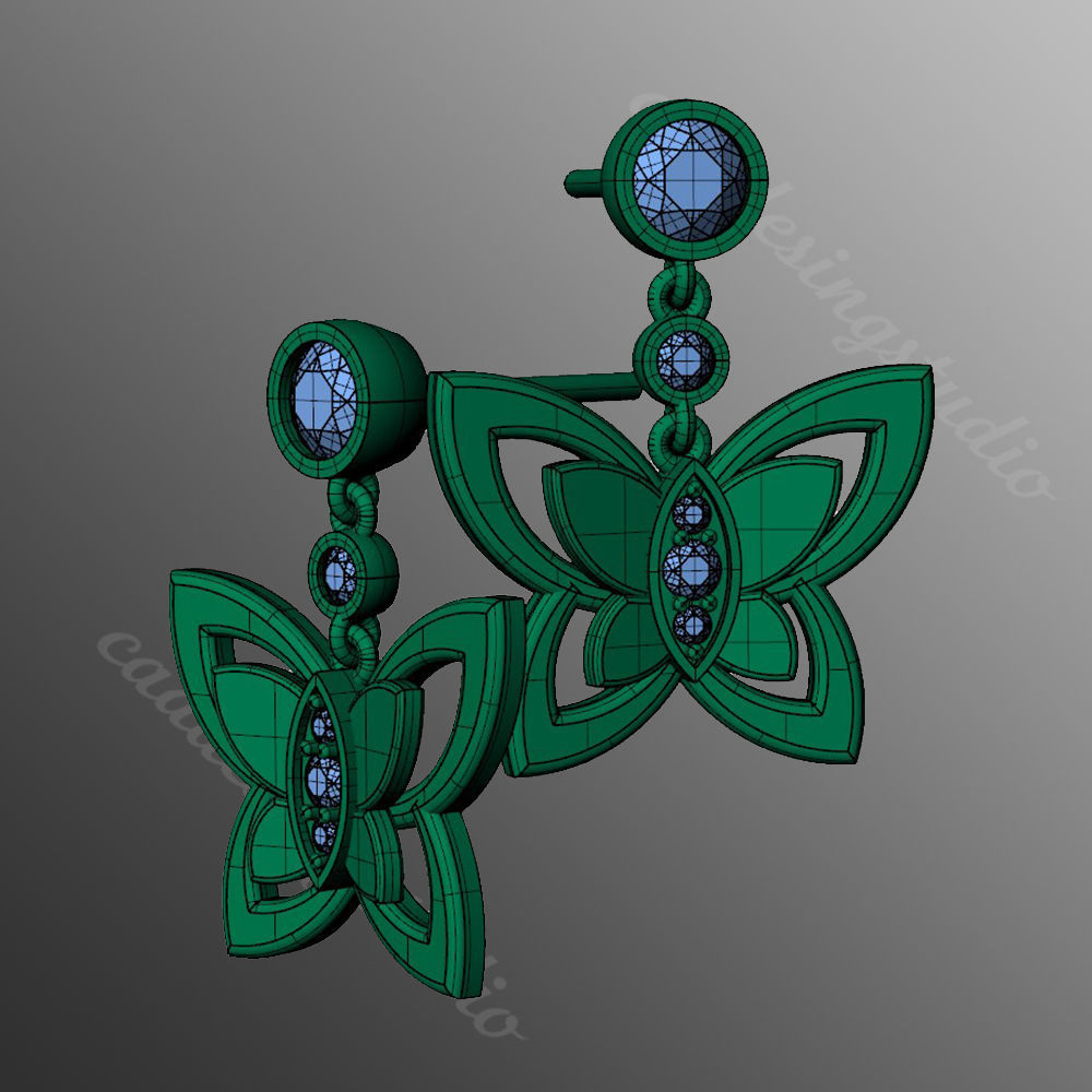 Earrings kt11 3D print model_2