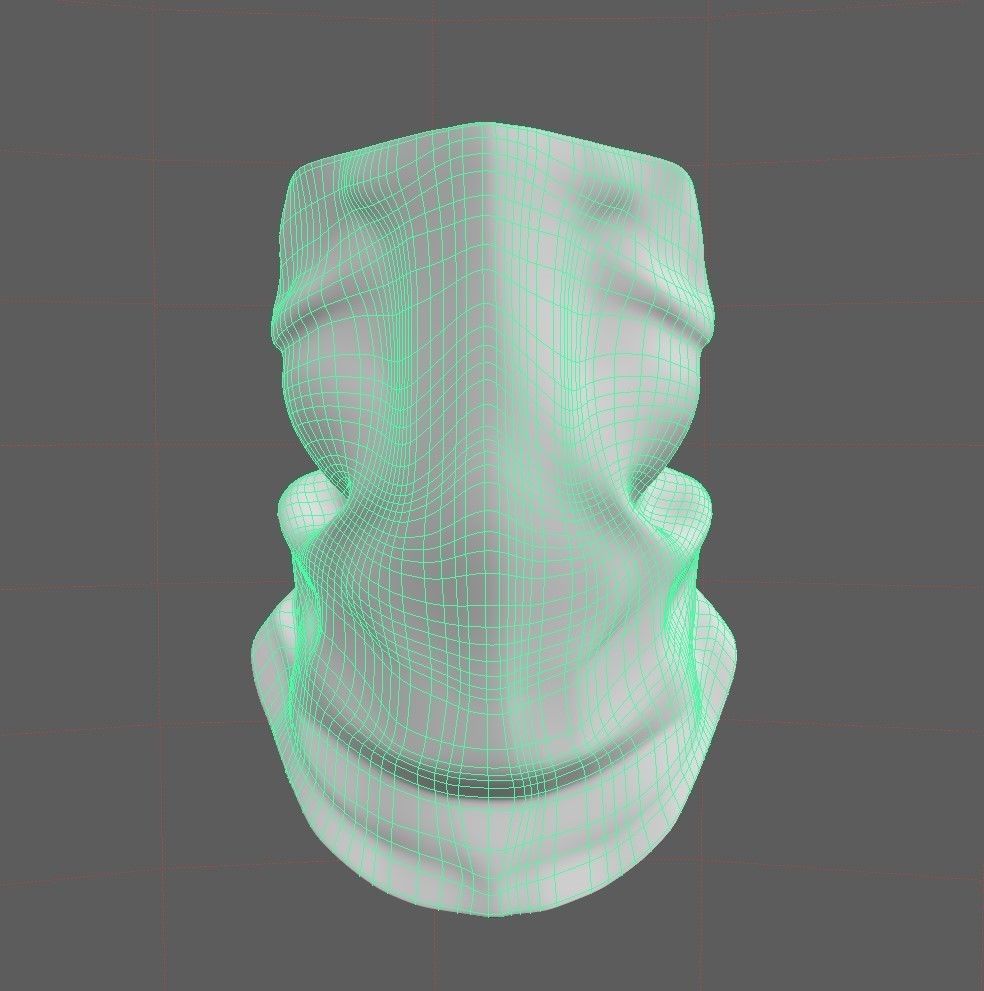 Bandana Scarf for Face  Low-poly 3D model_3