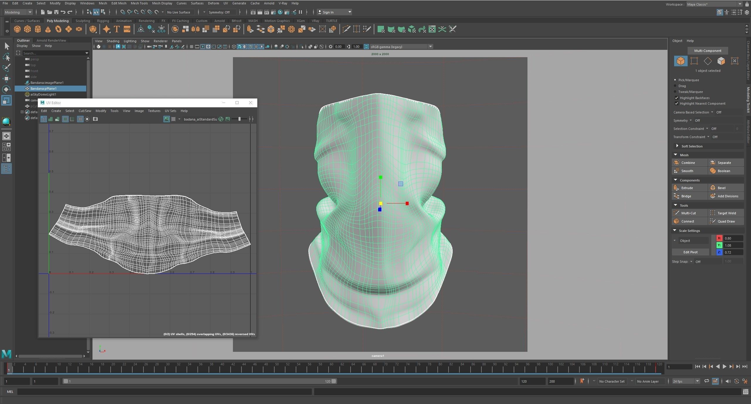 Bandana Scarf for Face  Low-poly 3D model_6