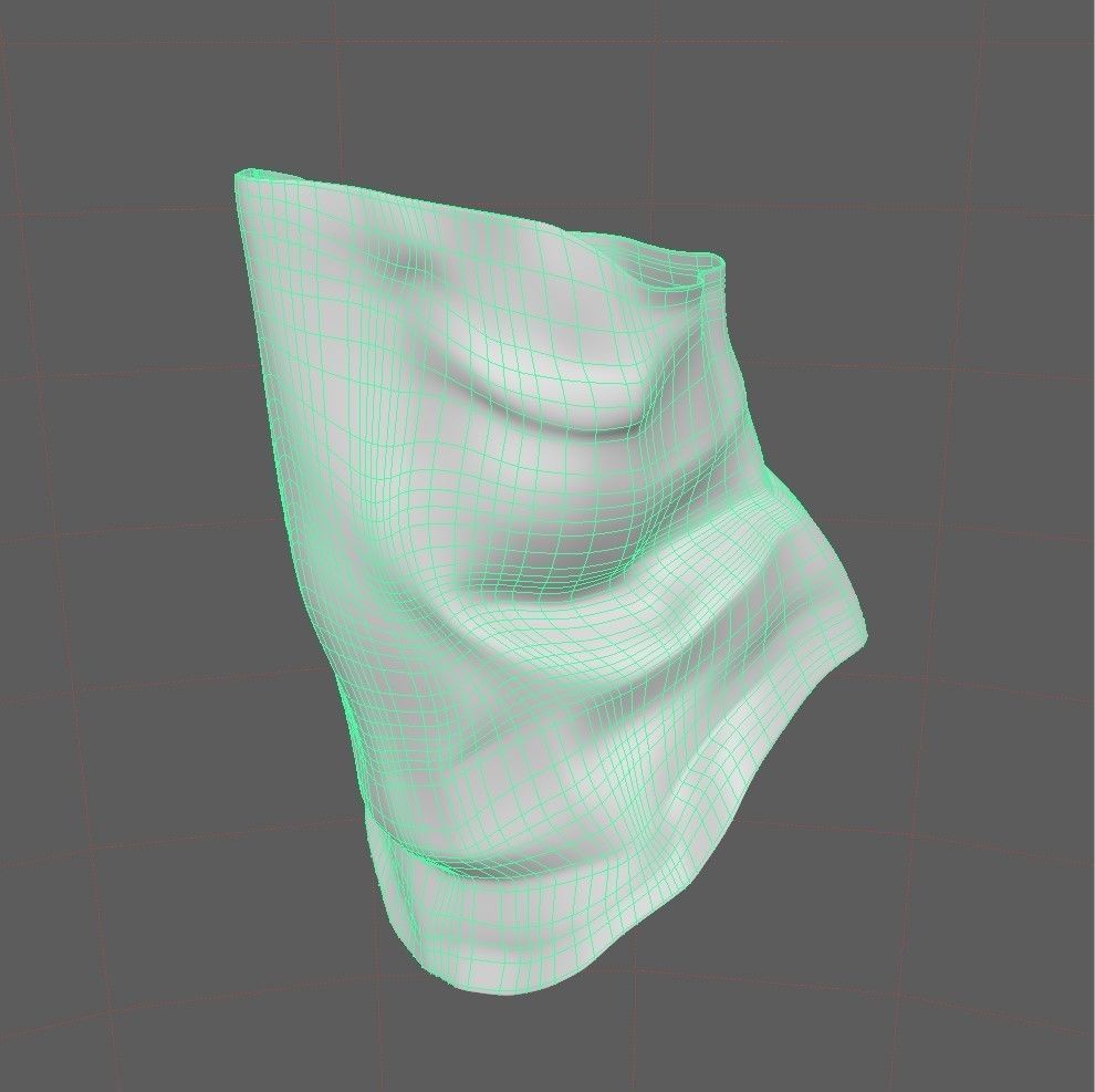 Bandana Scarf for Face  Low-poly 3D model_5