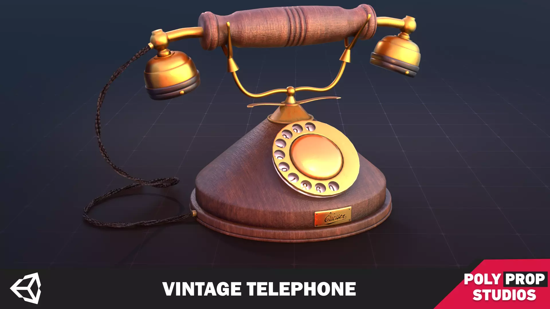 Vintage Telephone Low-poly 3D model