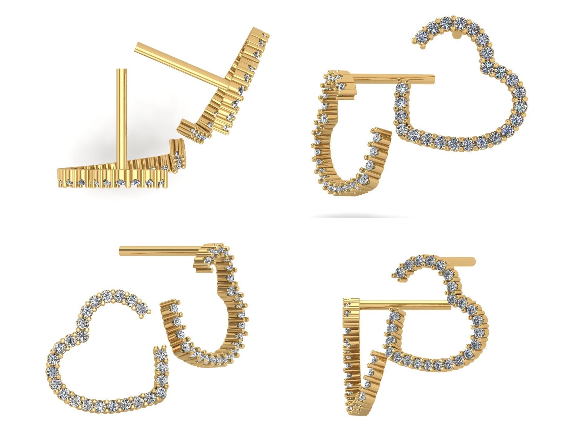 Earrings kt14 3D print model_3