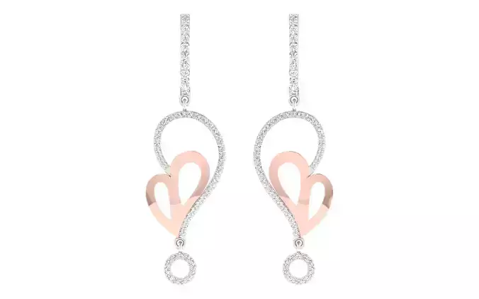 Women Drop earrings 3dm render detail