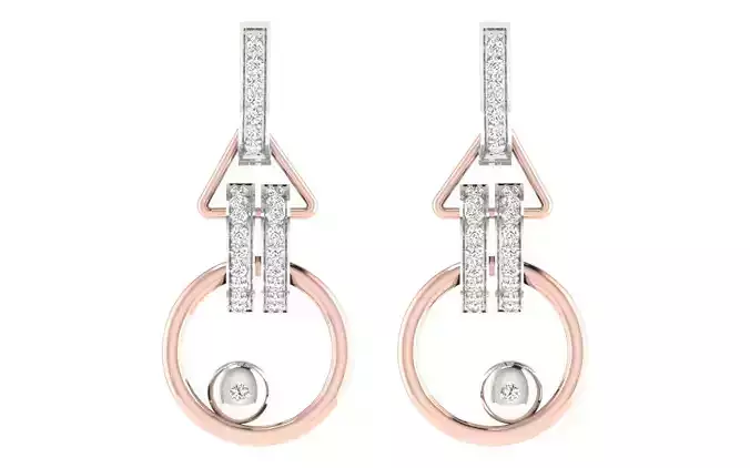 Women Drop earrings 3dm render detail