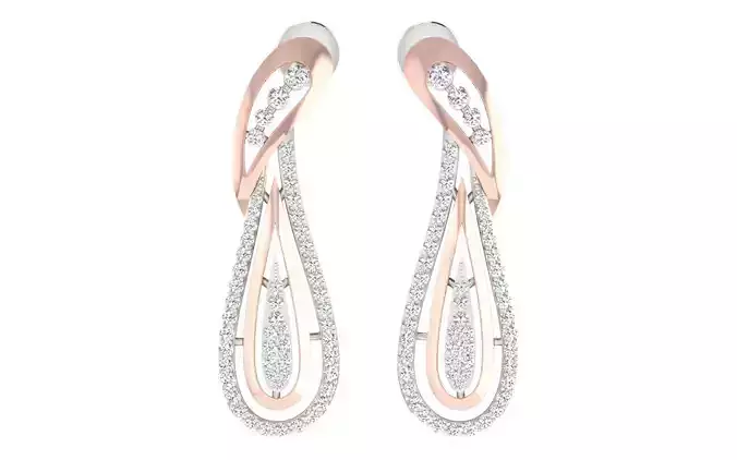 Women Studs earrings 3dm render detail