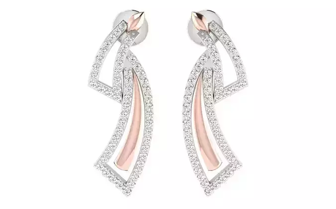 Women Studs earrings 3dm render detail