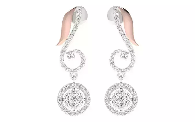 Women Drop earrings 3dm render detail