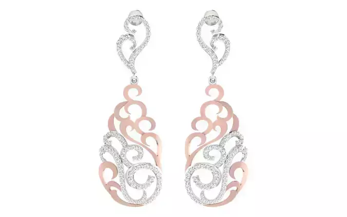 Women Drop earrings 3dm render detail