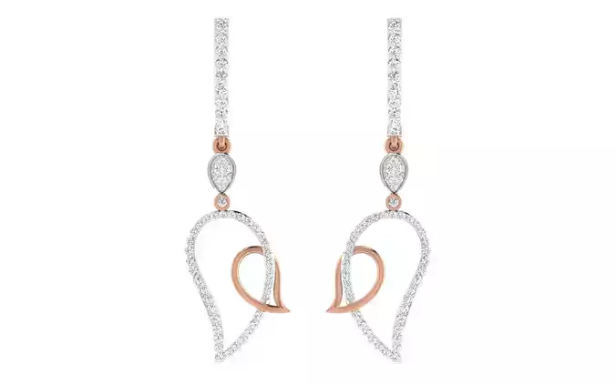 Women Drop earrings 3dm render detail